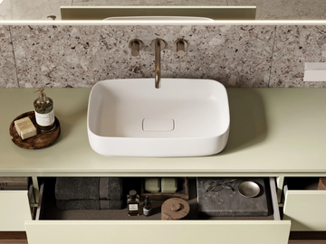 NINFEA 1 - 2 - Countertop rectangular washbasin by MOMA Design - view 2